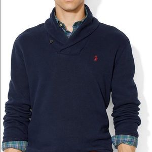 Polo shawl neck  pullover w/ elbow pads size small